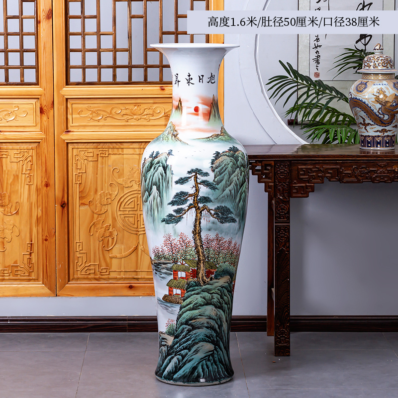 Large Chinese Hand Painted Dragon Ceramic Blue and White Porcelain Floor Vases