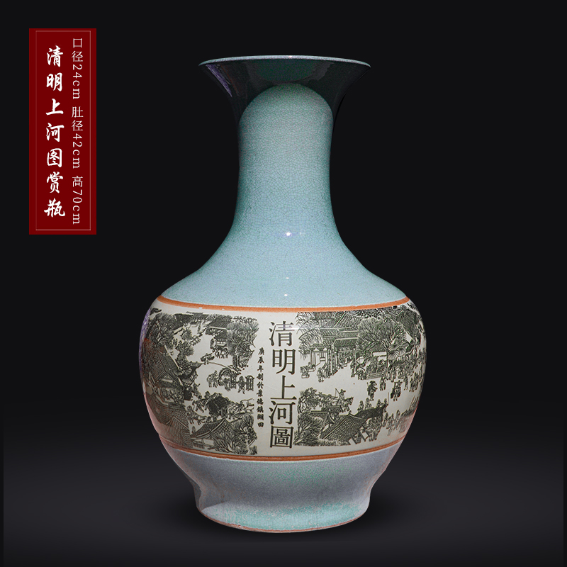 Large Chinese Hand Painted Dragon Ceramic Blue and White Porcelain Floor Vases