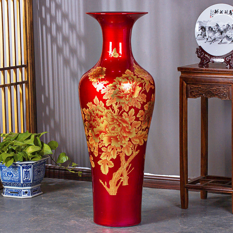 Large Chinese Hand Painted Dragon Ceramic Blue and White Porcelain Floor Vases