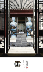 Large Chinese Hand Painted Dragon Ceramic Blue and White Porcelain Floor Vases