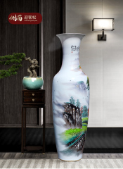 Large Chinese Hand Painted Dragon Ceramic Blue and White Porcelain Floor Vases