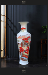 Large Chinese Hand Painted Dragon Ceramic Blue and White Porcelain Floor Vases