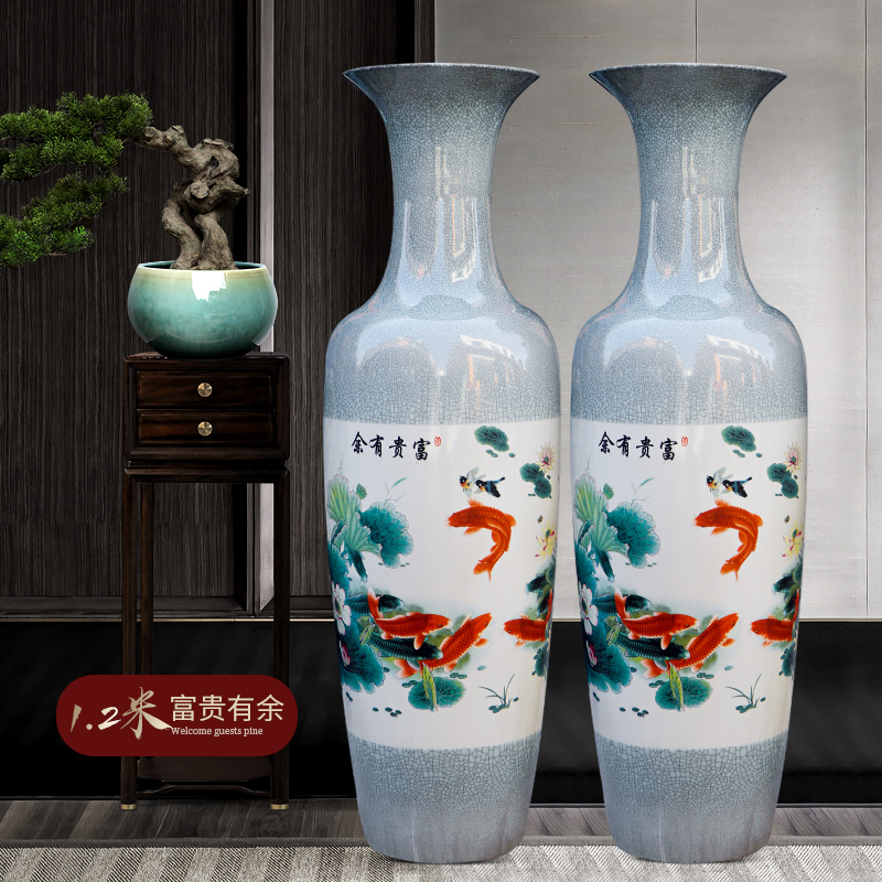 Large Chinese Hand Painted Dragon Ceramic Blue and White Porcelain Floor Vases