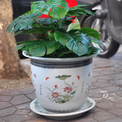 Chinese colorful ceramic plant pot porcelain flower pots planter for wholesale