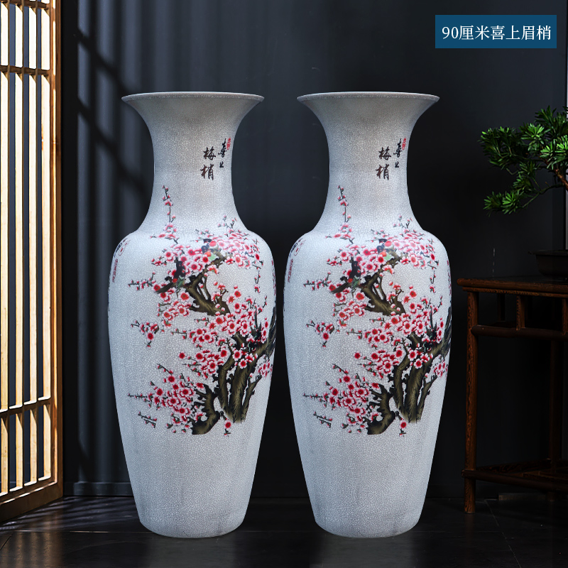 Large Chinese Hand Painted Dragon Ceramic Blue and White Porcelain Floor Vases