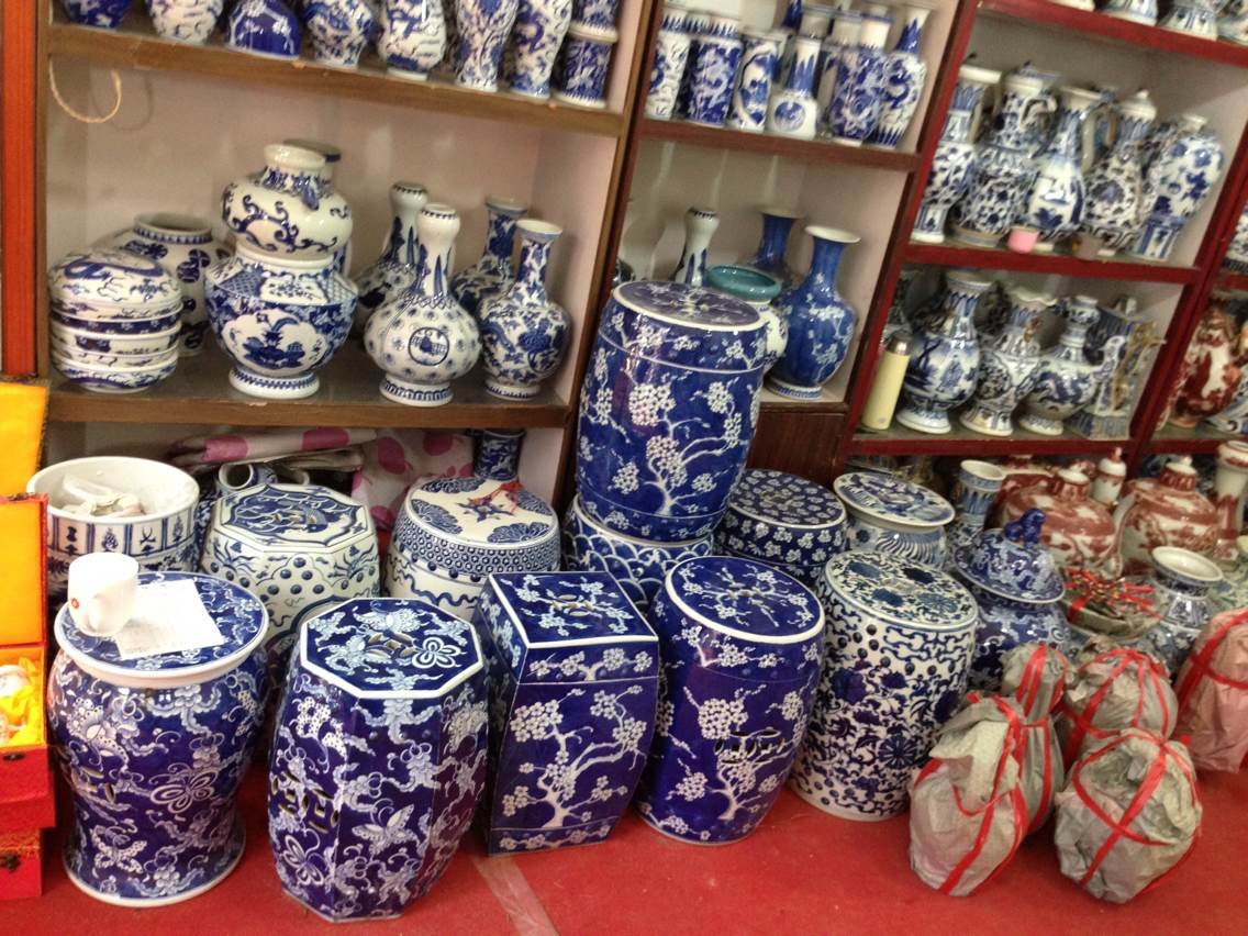 Wholesale Chinese Hand Painted Blue and White Porcelain Ceramic Stool Garden Seat