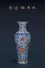 Large Chinese Hand Painted Dragon Ceramic Blue and White Porcelain Floor Vases