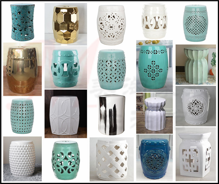 Factory Direct Solid Color Chinese Porcelain Ceramic Stool Garden Seats