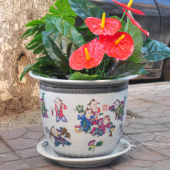 Chinese colorful ceramic plant pot porcelain flower pots planter for wholesale