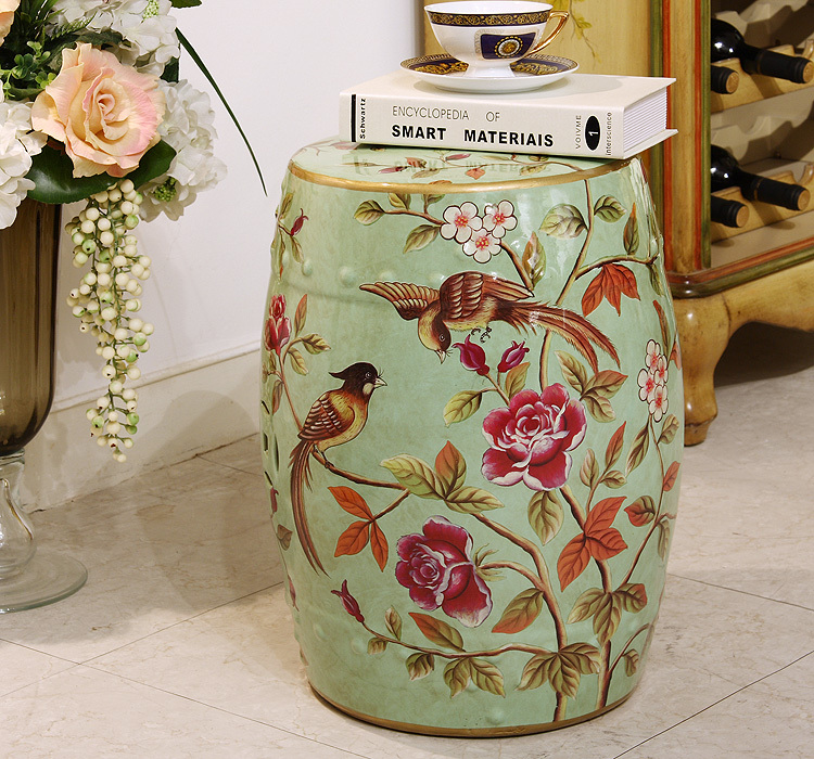 Wholesale Flower Bird Design Chinese Porcelain Ceramic Stool Garden Seat Endtable