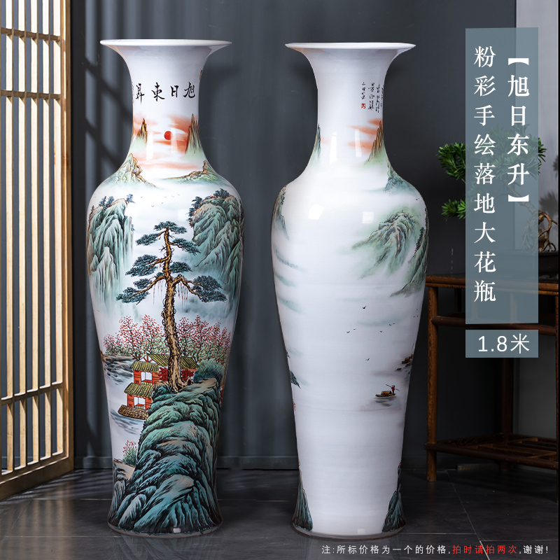 Large Chinese Hand Painted Dragon Ceramic Blue and White Porcelain Floor Vases