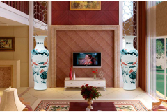Large Chinese Hand Painted Dragon Ceramic Blue and White Porcelain Floor Vases
