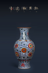 Large Chinese Hand Painted Dragon Ceramic Blue and White Porcelain Floor Vases