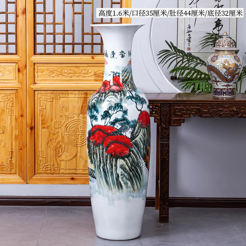 Large Chinese Hand Painted Dragon Ceramic Blue and White Porcelain Floor Vases