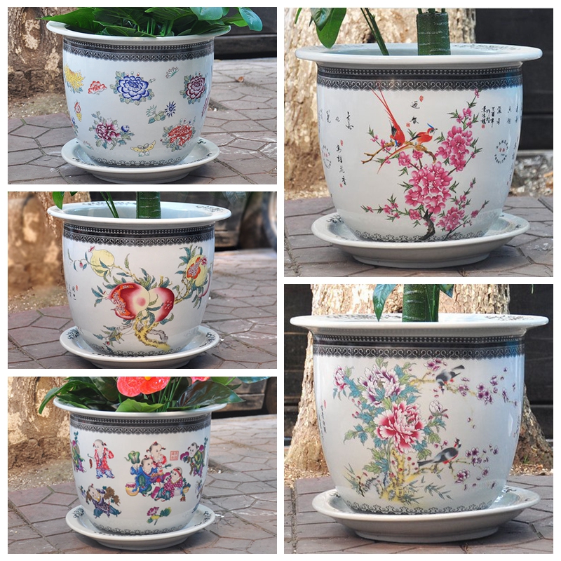 Chinese colorful ceramic plant pot porcelain flower pots planter for wholesale
