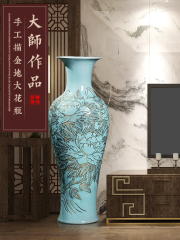 Large Chinese Hand Painted Dragon Ceramic Blue and White Porcelain Floor Vases