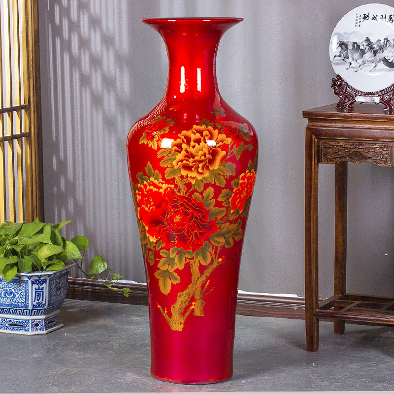 Large Chinese Hand Painted Dragon Ceramic Blue and White Porcelain Floor Vases