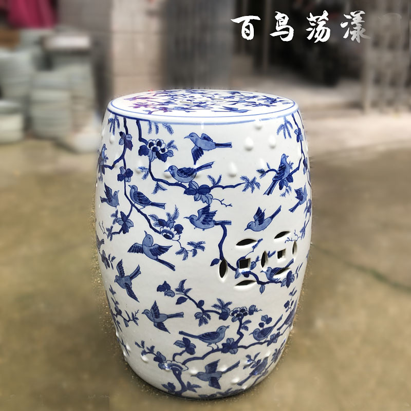 Wholesale Jingdezhen Hand Painted Blue and White Porcelain Ceramic Stool Garden Seat