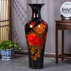 Large Chinese Hand Painted Dragon Ceramic Blue and White Porcelain Floor Vases
