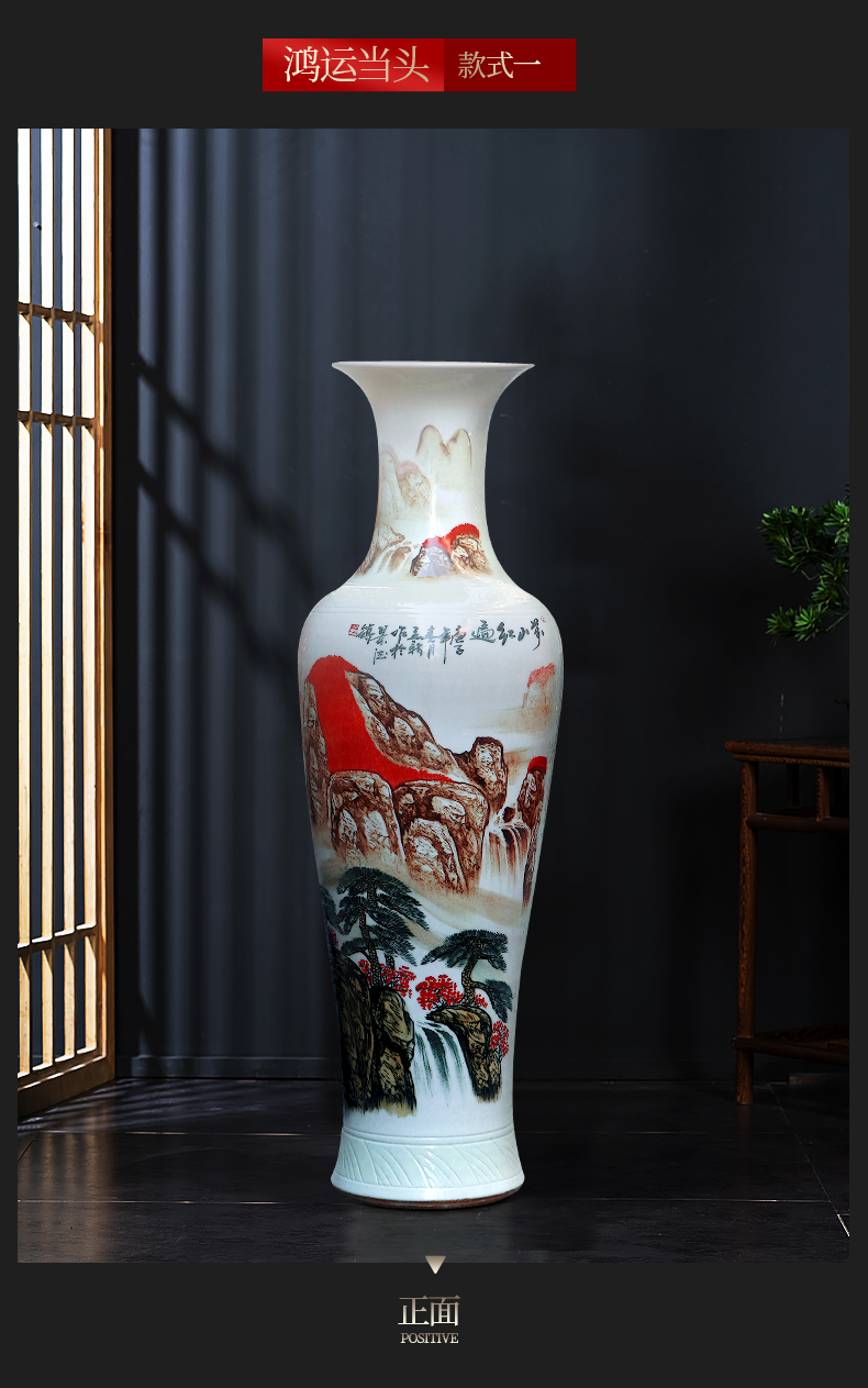 Large Chinese Hand Painted Dragon Ceramic Blue and White Porcelain Floor Vases