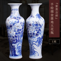 Large Chinese Hand Painted Dragon Ceramic Blue and White Porcelain Floor Vases