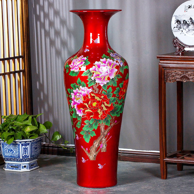 Large Chinese Hand Painted Dragon Ceramic Blue and White Porcelain Floor Vases