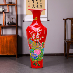 Large Chinese Hand Painted Dragon Ceramic Blue and White Porcelain Floor Vases