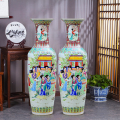 Large Chinese Hand Painted Dragon Ceramic Blue and White Porcelain Floor Vases