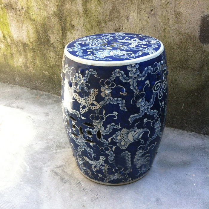 Wholesale Chinese Hand Painted Blue and White Porcelain Ceramic Stool Garden Seat