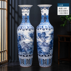 Large Chinese Hand Painted Dragon Ceramic Blue and White Porcelain Floor Vases