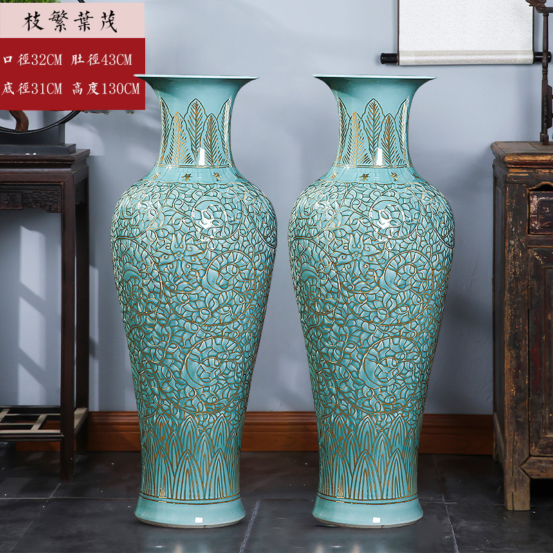 Large Chinese Hand Painted Dragon Ceramic Blue and White Porcelain Floor Vases