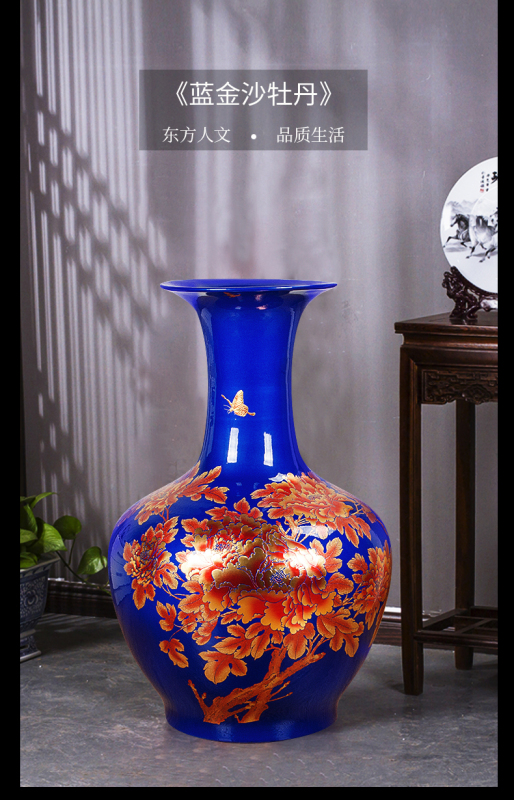 Large Chinese Hand Painted Dragon Ceramic Blue and White Porcelain Floor Vases