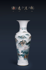 Large Chinese Hand Painted Dragon Ceramic Blue and White Porcelain Floor Vases