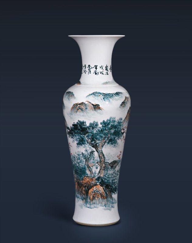 Large Chinese Hand Painted Dragon Ceramic Blue and White Porcelain Floor Vases