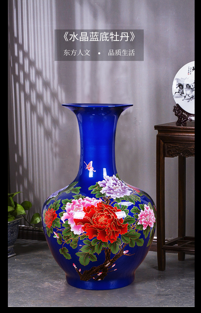 Large Chinese Hand Painted Dragon Ceramic Blue and White Porcelain Floor Vases