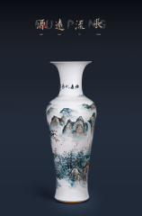 Large Chinese Hand Painted Dragon Ceramic Blue and White Porcelain Floor Vases