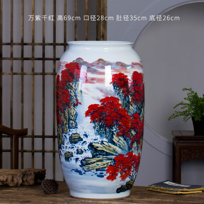 Large Chinese Hand Painted Dragon Ceramic Blue and White Porcelain Floor Vases