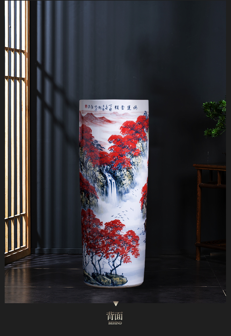 Large Chinese Hand Painted Dragon Ceramic Blue and White Porcelain Floor Vases