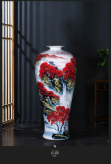 Large Chinese Hand Painted Dragon Ceramic Blue and White Porcelain Floor Vases