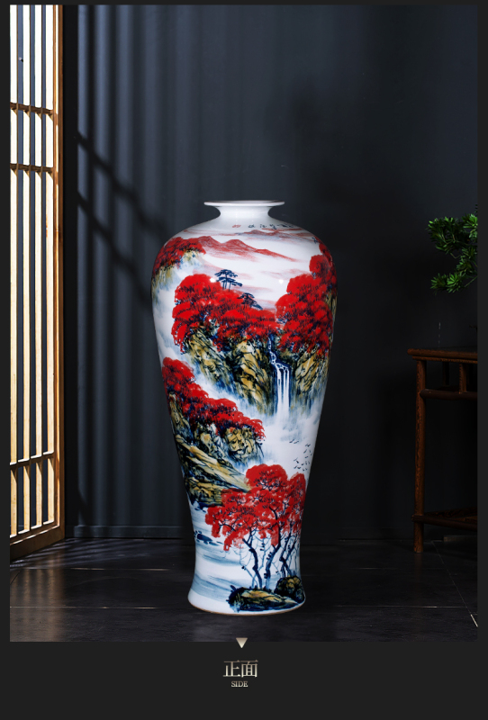 Large Chinese Hand Painted Dragon Ceramic Blue and White Porcelain Floor Vases