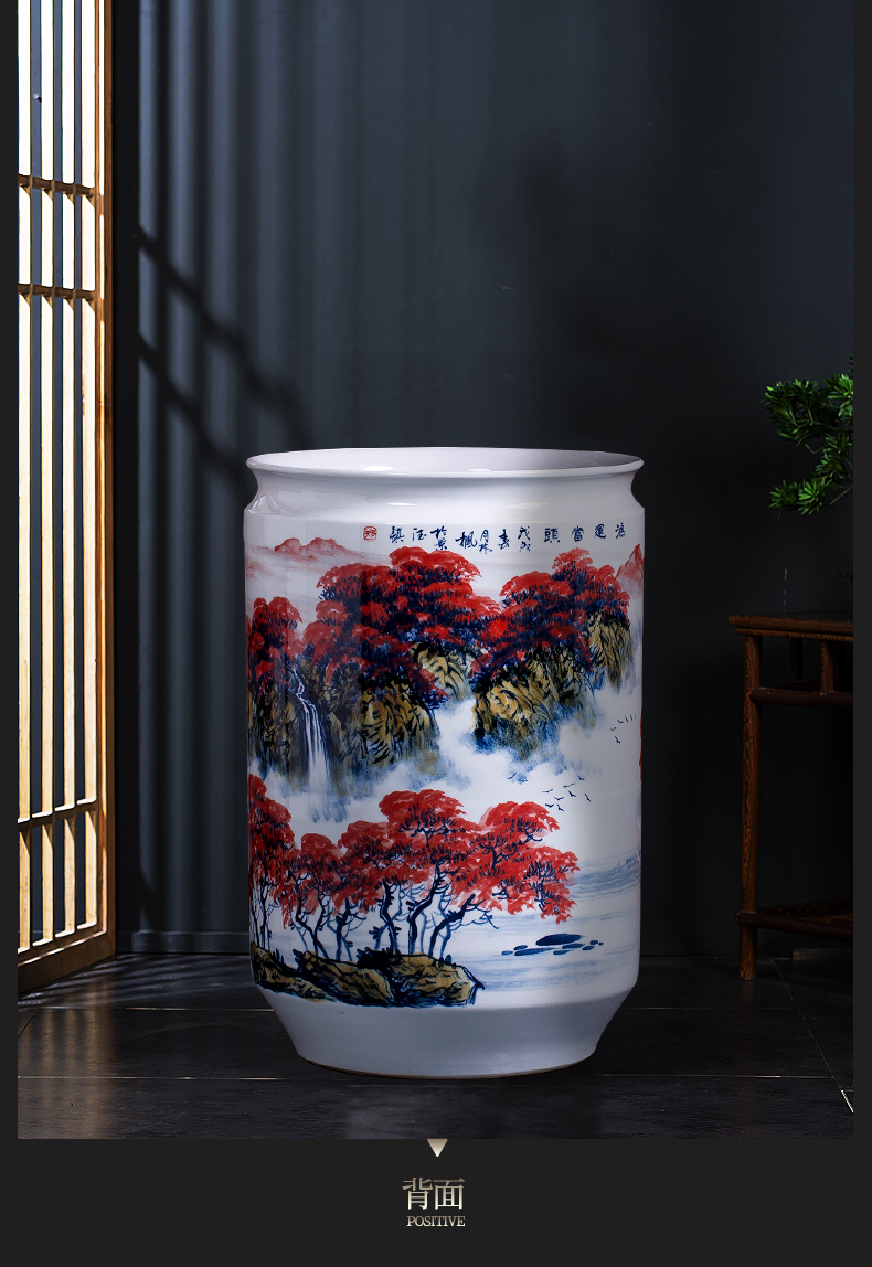 Large Chinese Hand Painted Dragon Ceramic Blue and White Porcelain Floor Vases
