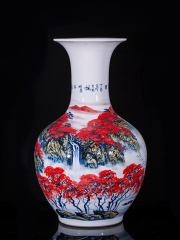 Large Chinese Hand Painted Dragon Ceramic Blue and White Porcelain Floor Vases