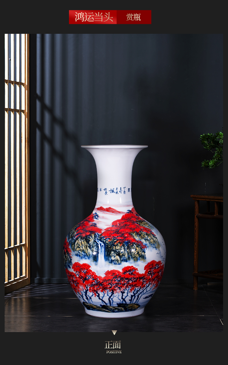 Large Chinese Hand Painted Dragon Ceramic Blue and White Porcelain Floor Vases