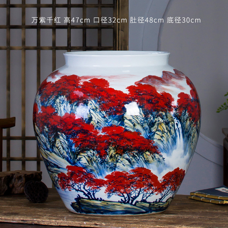 Large Chinese Hand Painted Dragon Ceramic Blue and White Porcelain Floor Vases