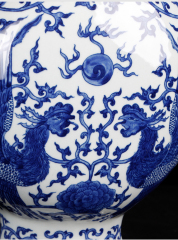 Jingdezhen ceramic amphora flat vase antique blue and white porcelain vase