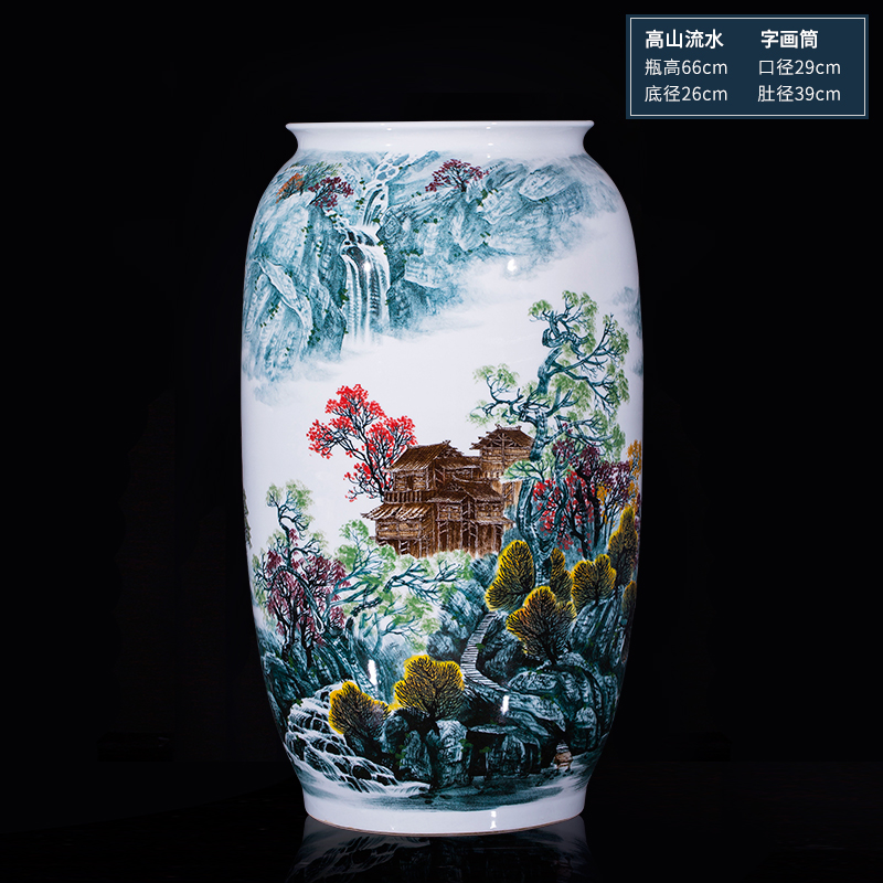 Large Chinese Hand Painted Dragon Ceramic Blue and White Porcelain Floor Vases