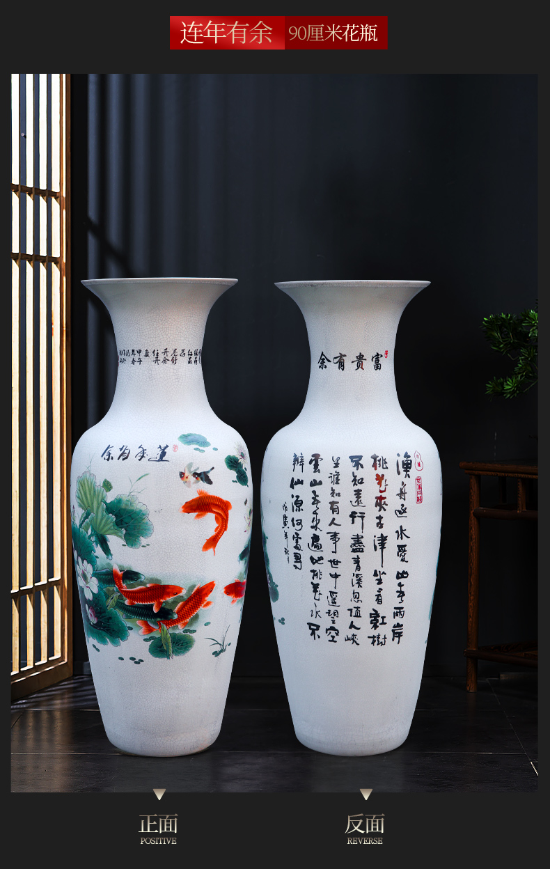 Large Chinese Hand Painted Dragon Ceramic Blue and White Porcelain Floor Vases