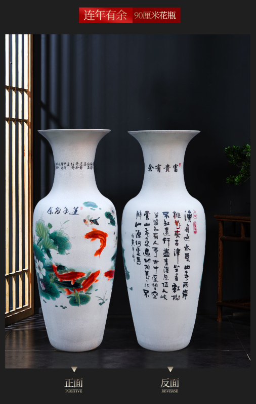 Large Chinese Hand Painted Dragon Ceramic Blue and White Porcelain Floor Vases
