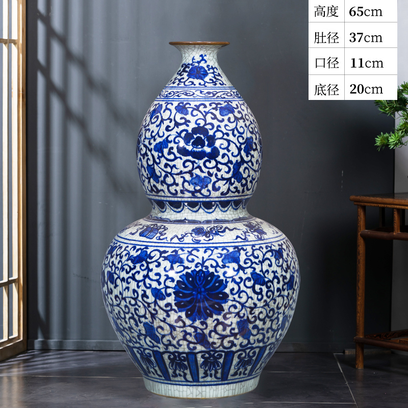 Large Chinese Hand Painted Dragon Ceramic Blue and White Porcelain Floor Vases