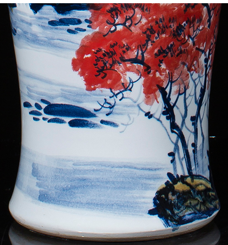 Large Chinese Hand Painted Dragon Ceramic Blue and White Porcelain Floor Vases
